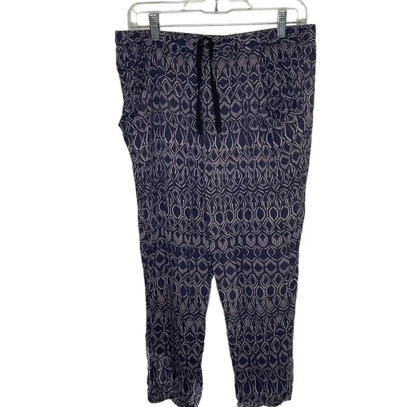 Lilka anthropolgie Boho palazzo Pants Blue Patterned Women’s Medium Rayon - Picture 1 of 5